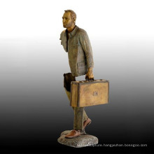 Famous bronze travelling man statue modern outdoor metal art sculptures